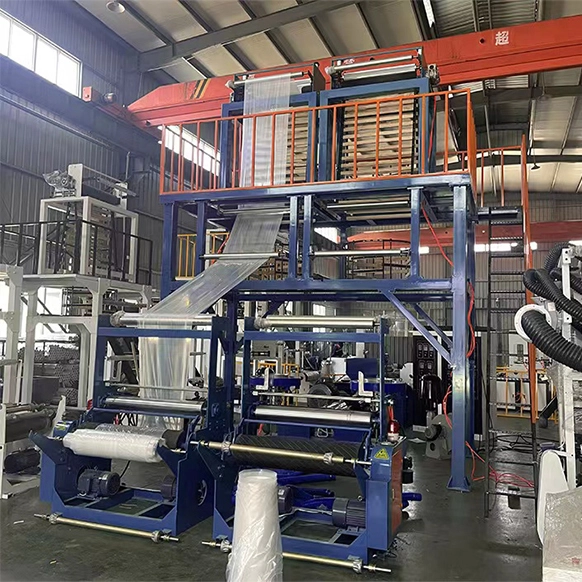 HDPE/LDPE/PLA One Layer Twin Head Blown Film Machine